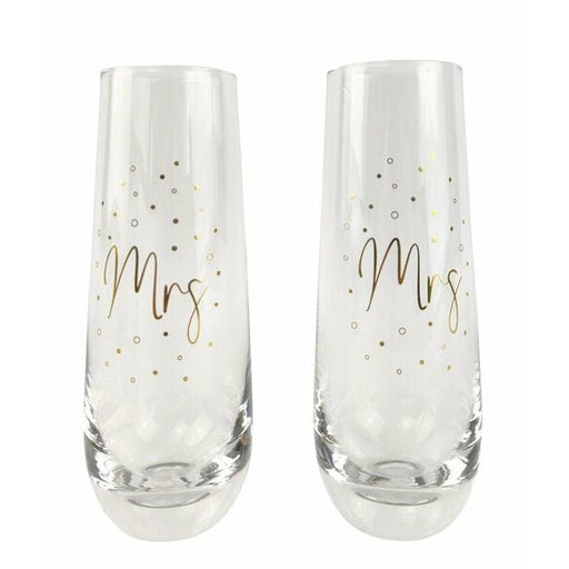 Mrs & Mrs Champagne Glass set of 2