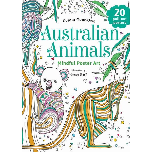 australian animals large colouring book for mindfulness