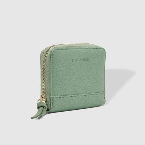 aria vegan leather womens pale green wallet