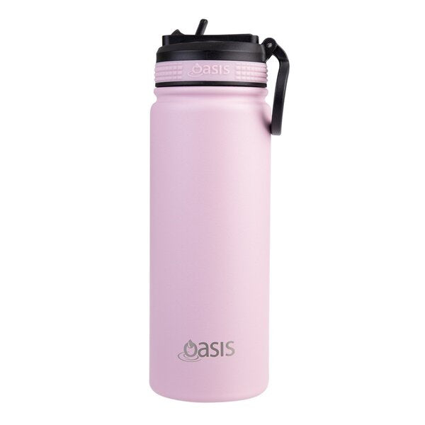 550ml pink water bottle with straw oasis challenger
