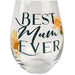 best mum ever floral wine glass