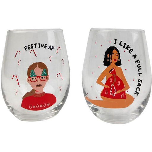 festive christmas wine glasses