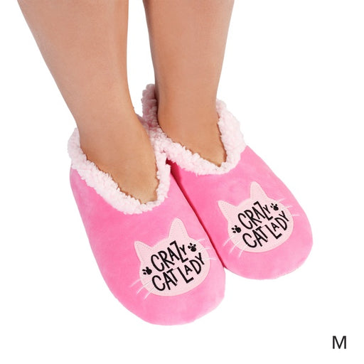 medium crazy cat lady slippers