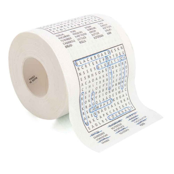word search puzzles on toilet paper roll