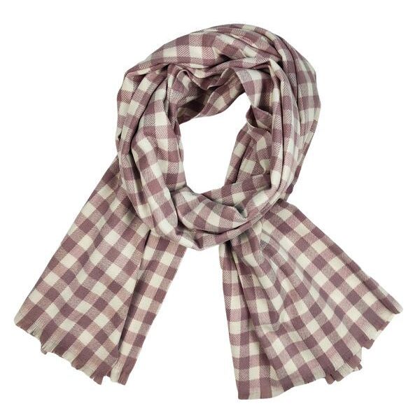 lilac gingham scarf for women
