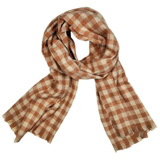 peach ginham checkered scarf