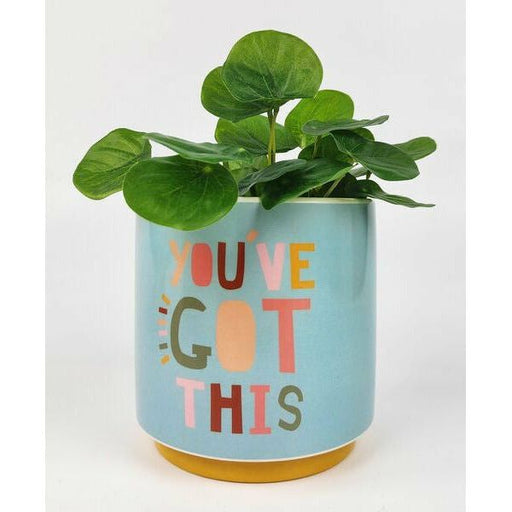 You've got this funky quote planter pot