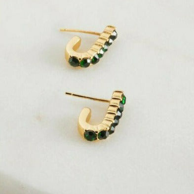 charlotte gold emerald earrings