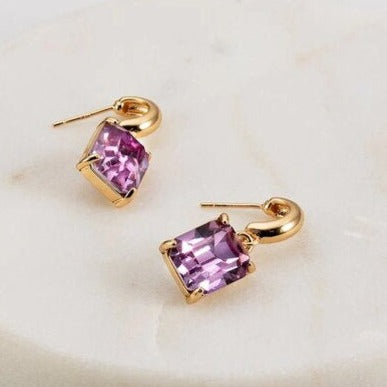 zafino ally lilac square crystal earrings