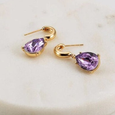 zafino lilac crystal gold earrings for womens fashion