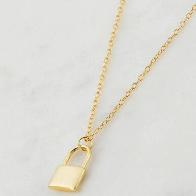 torquay gold lock necklace by zafino